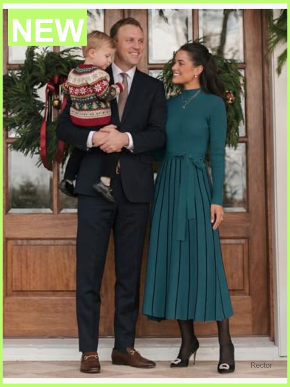 Long Sleeve Turtleneck Sweater Dress Tie Waist Ribbed Knit A-Line Midi - Picture 2 of 7